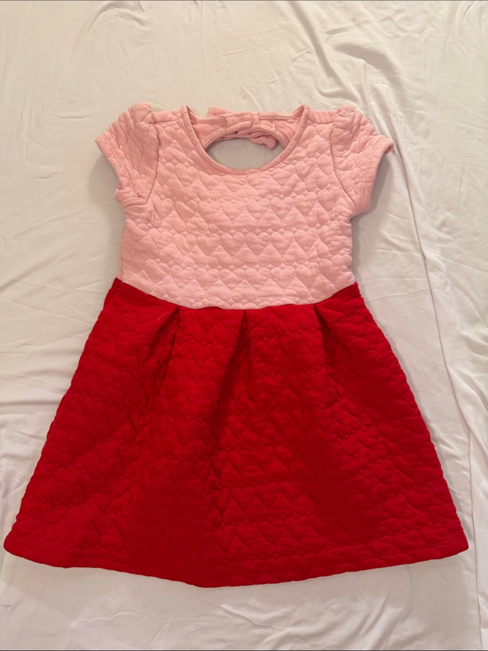 Janie and Jack Two-Tone Pink and Red Quilted Dress